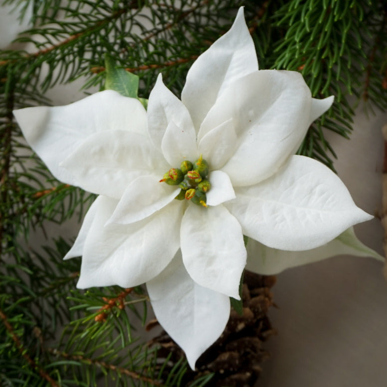 Julestjerne med klips - hvit