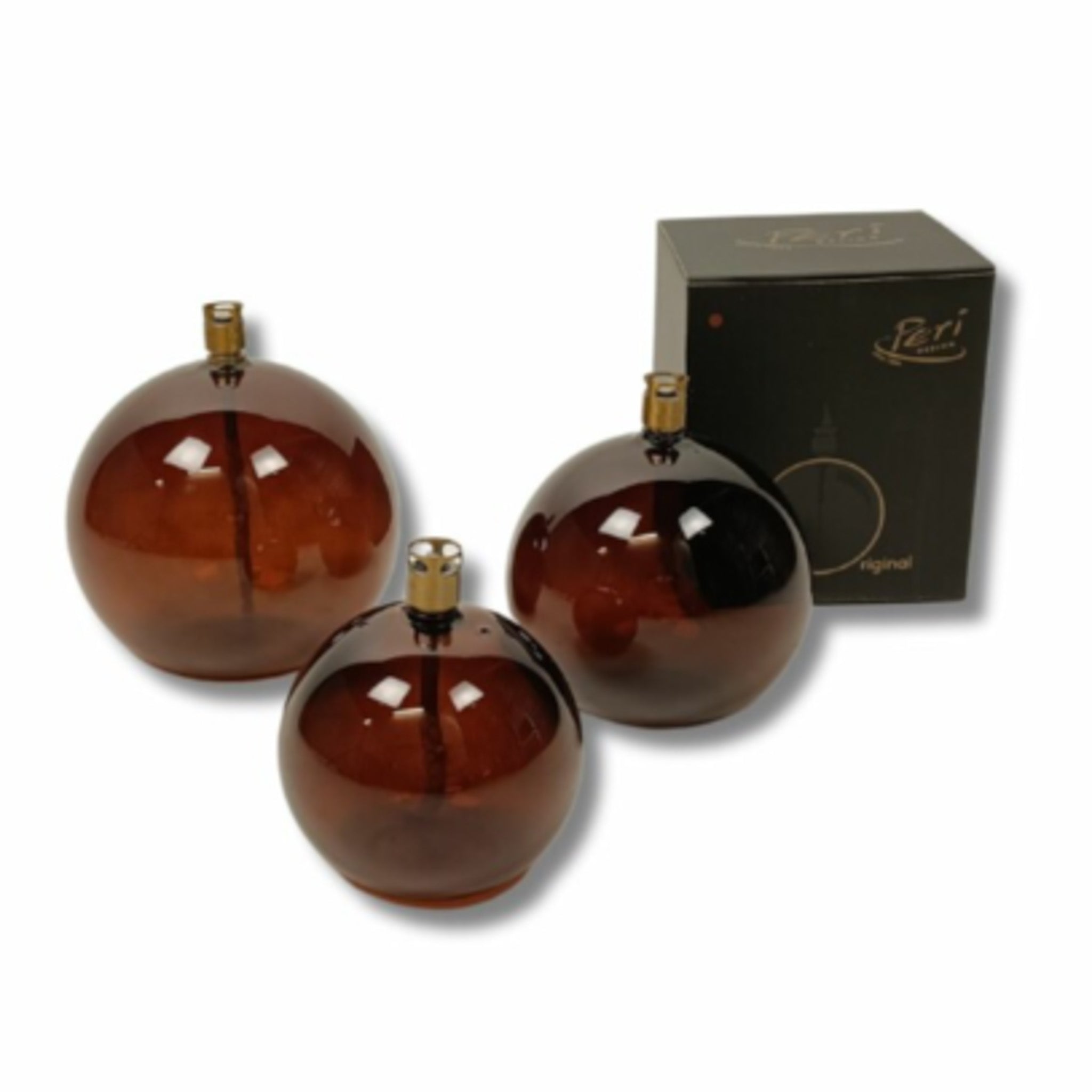 Oljelampe ball cognac - stor