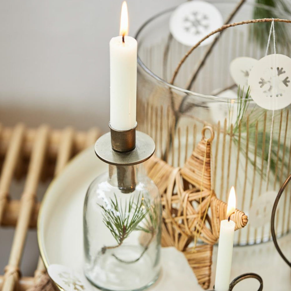 Kronelysholder til flaske - brun