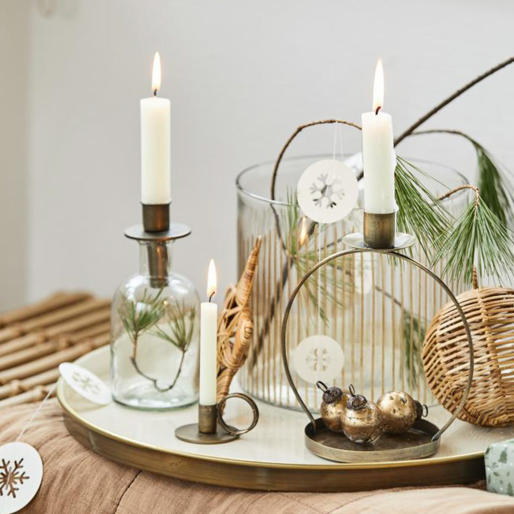 Kronelysholder til flaske - brun