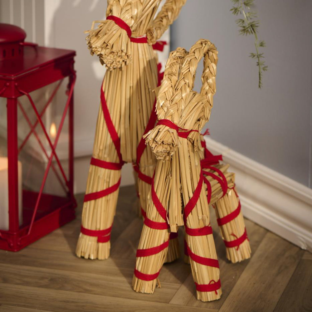 Julebukk m/rødt bånd - stor