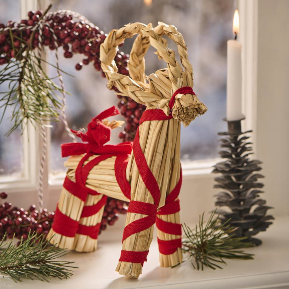 Julebukk m/rødt bånd - stor