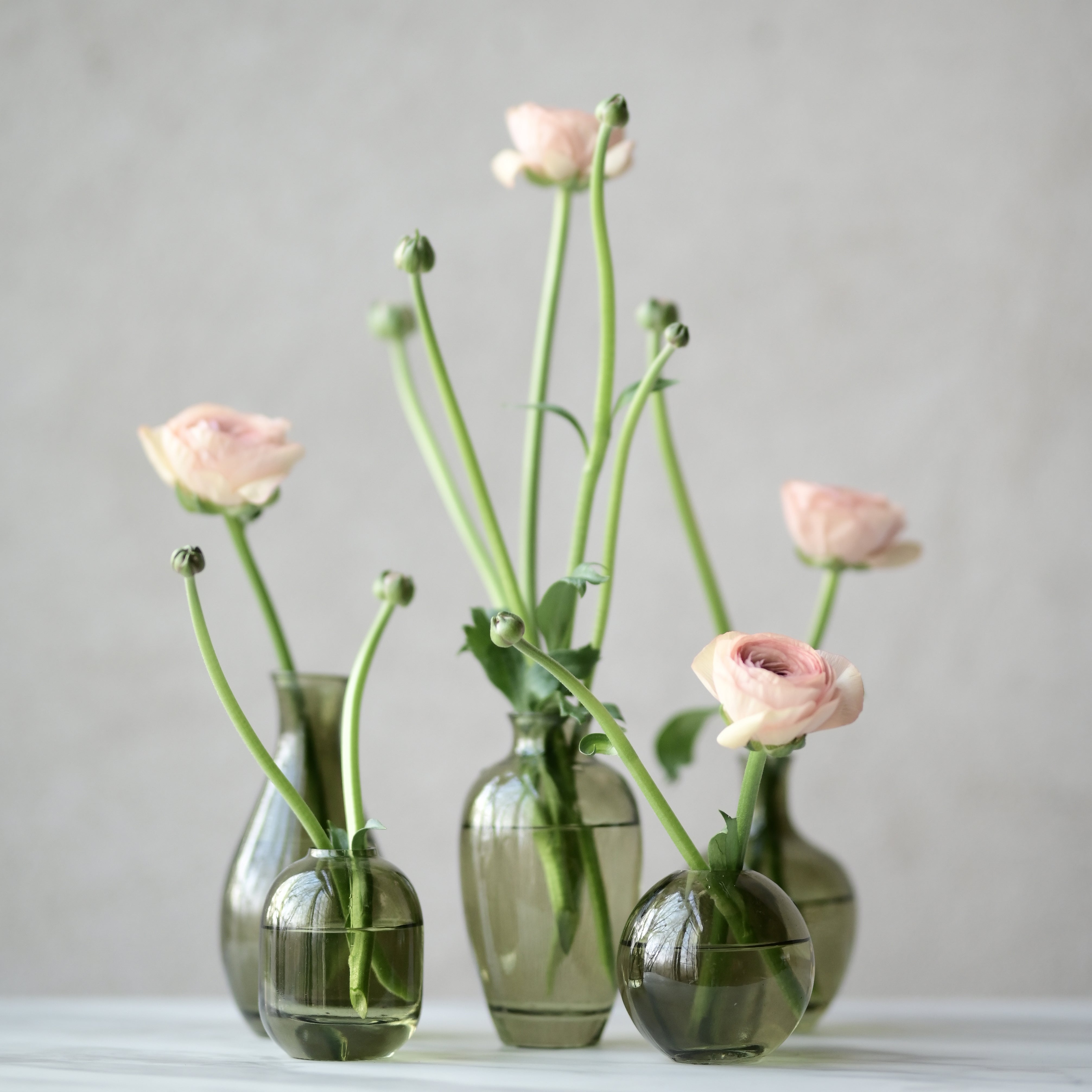 Glassvase rund - grønn