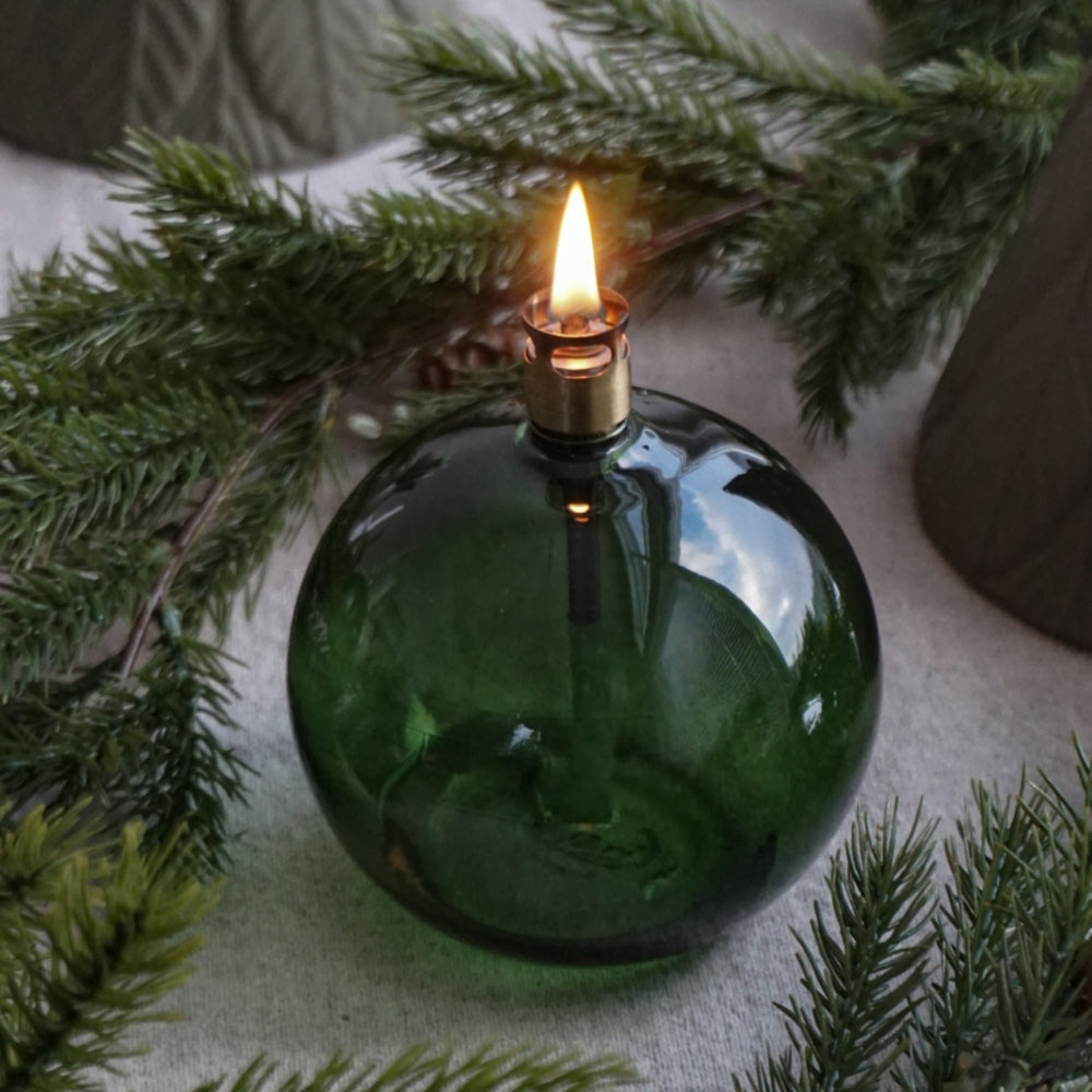 Oljelampe ball green liten - Peri Design
